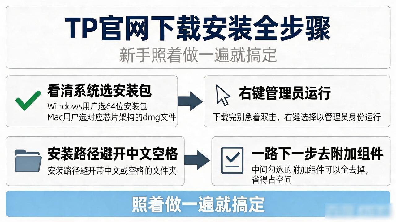 TP在官网怎么下载？新手安装全步骤，照着做一遍就搞定了