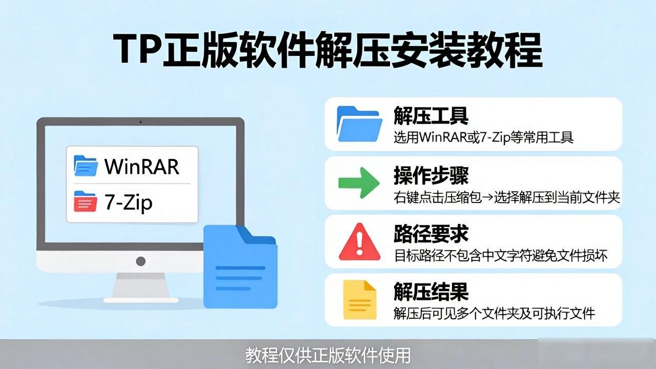 TP正版软件下载格式说明 解压安装教程