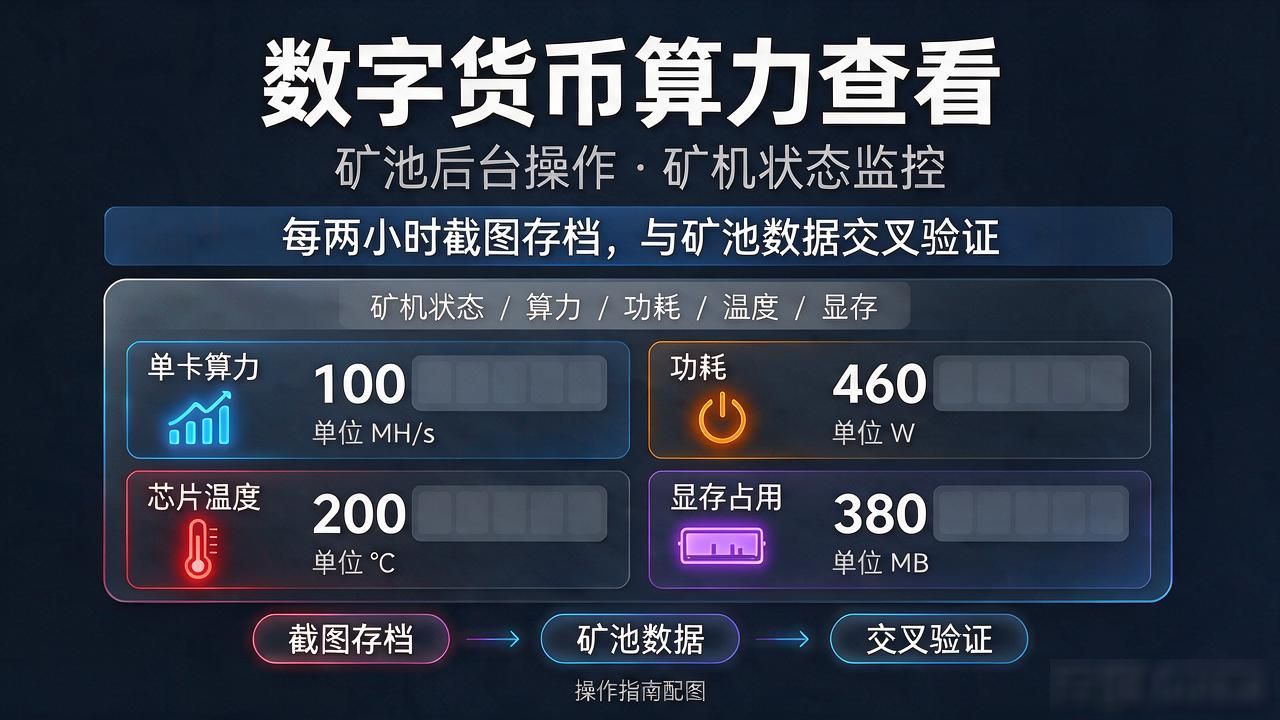 数字货币算力查看：矿池后台怎么操作，矿机状态怎么看