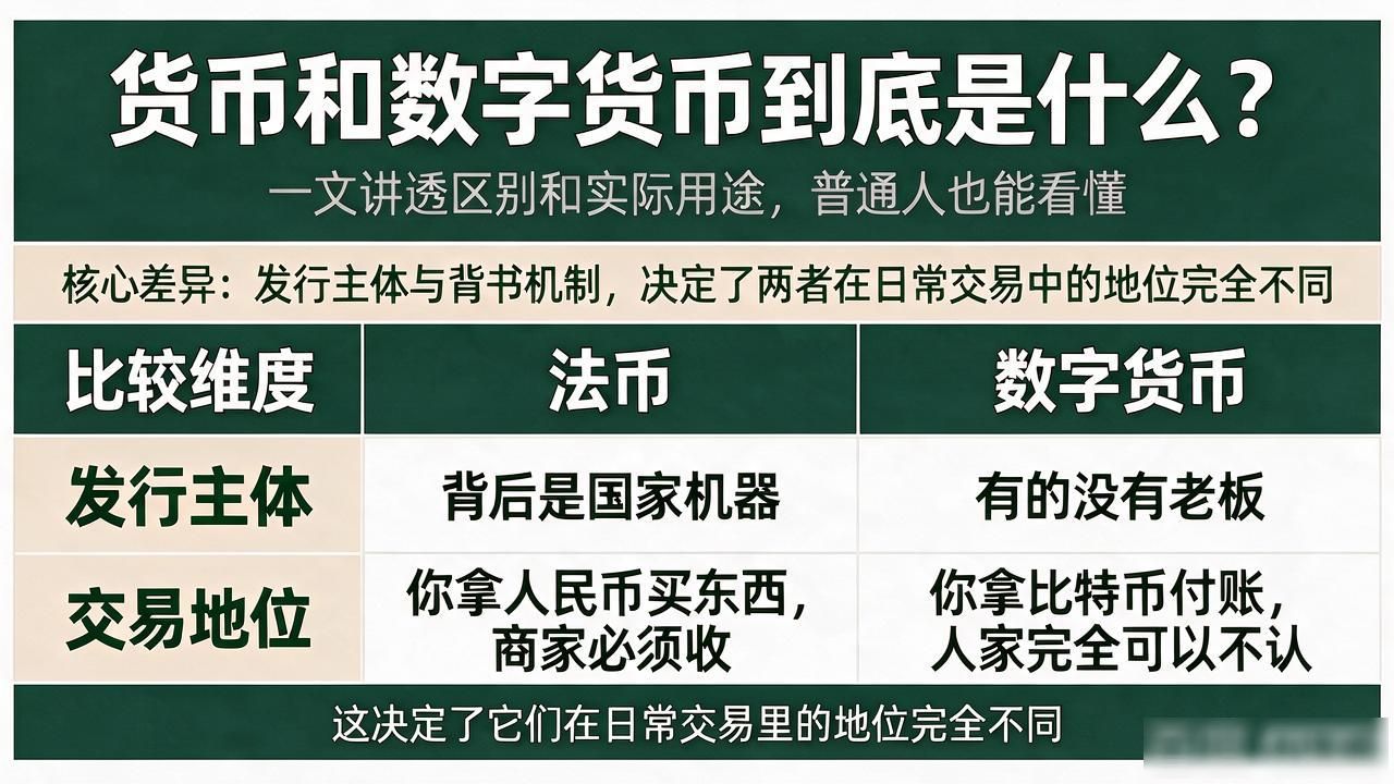 什么是数字货币和货币_传统货币与数字货币的区别_数字人民币和比特币有什么不同