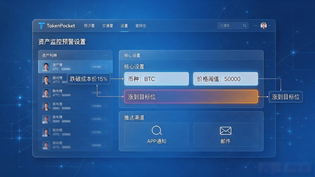 如何在tokenpocket官方网站中设置资产监控和预警功能?_链上持仓价格提醒设置方法_TokenPocket资产监控预警配置教程