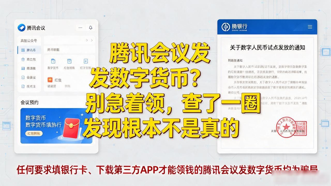腾讯会议发数字货币？别急着领，查了一圈发现根本不是真的