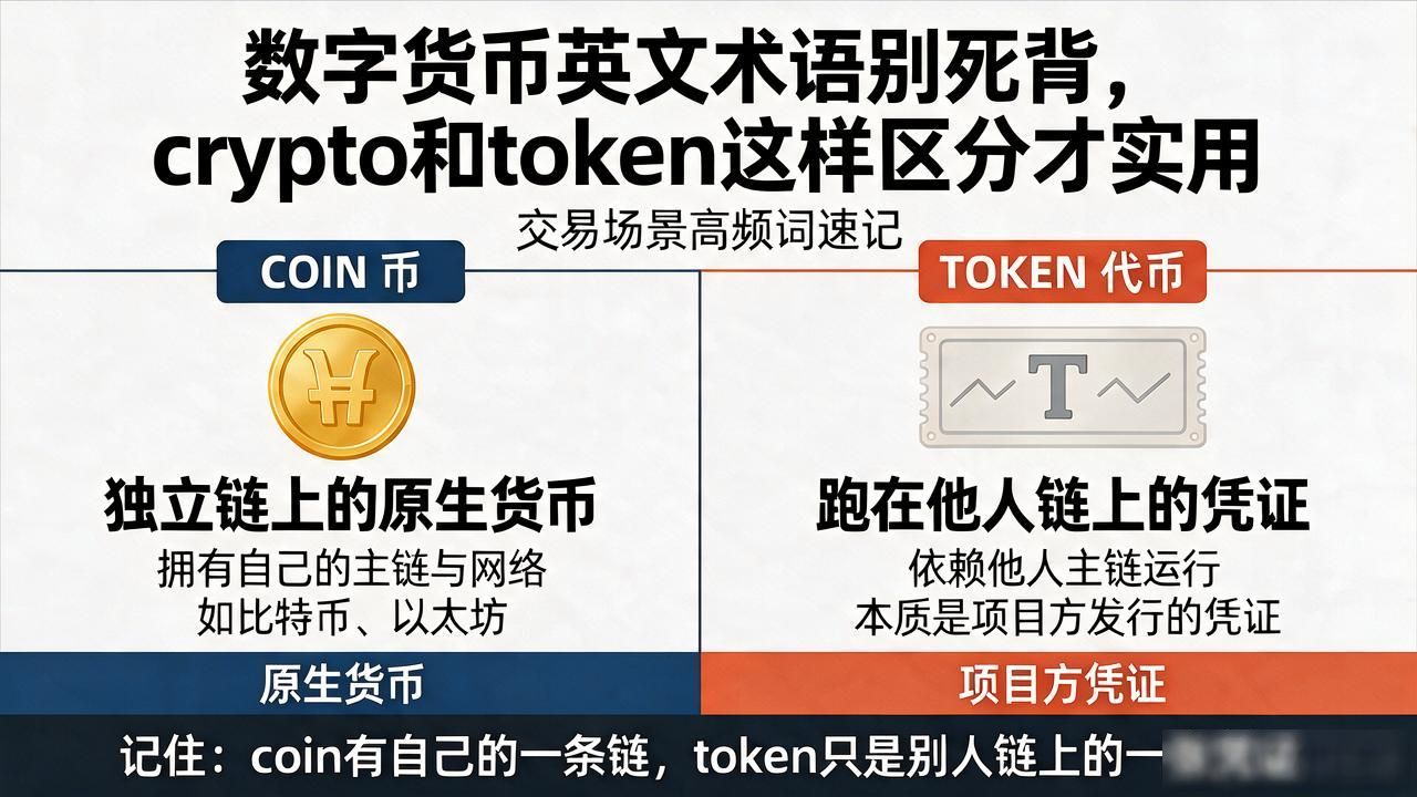 数字货币英文术语别死背，crypto和token这样区分才实用