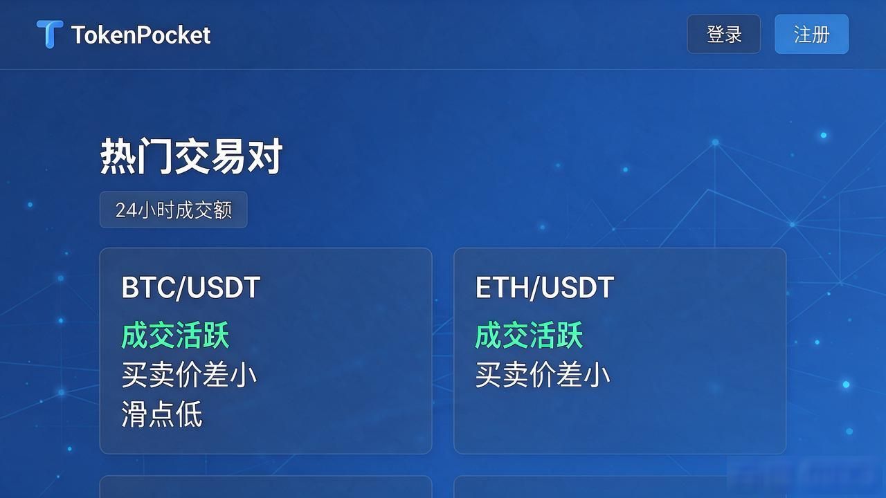 tokenpocket官网找交易对，打开首页这样操作