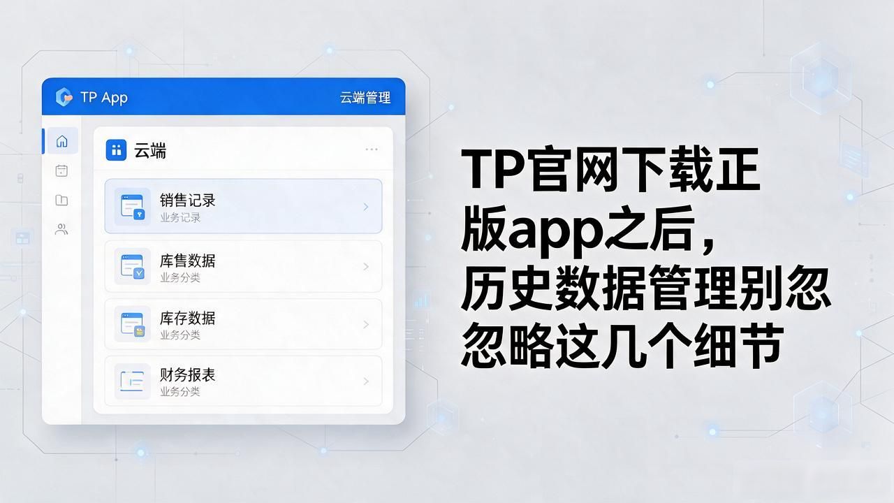 TP官网下载正版app之后，历史数据管理别忽略这几个细节
