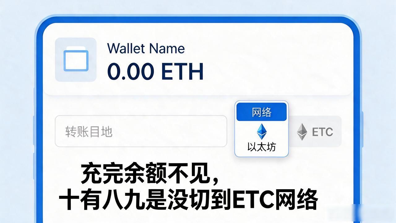 tp钱包etc充进去不显示？问题多半出在这两个地方
