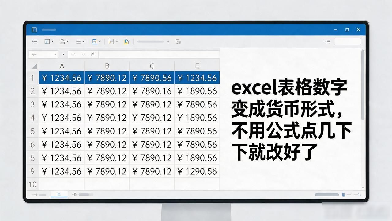 excel表格数字变成货币形式_设置Excel货币格式_自定义Excel货币显示样式