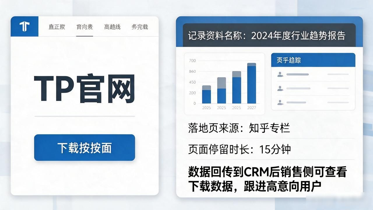 下载按钮嵌入轻量表单_如何在TP官方网站下载中搭建数据线索_追踪下载行为数据线索