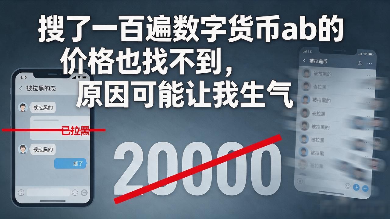 搜了一百遍数字货币ab的价格也找不到，原因可能让你生气