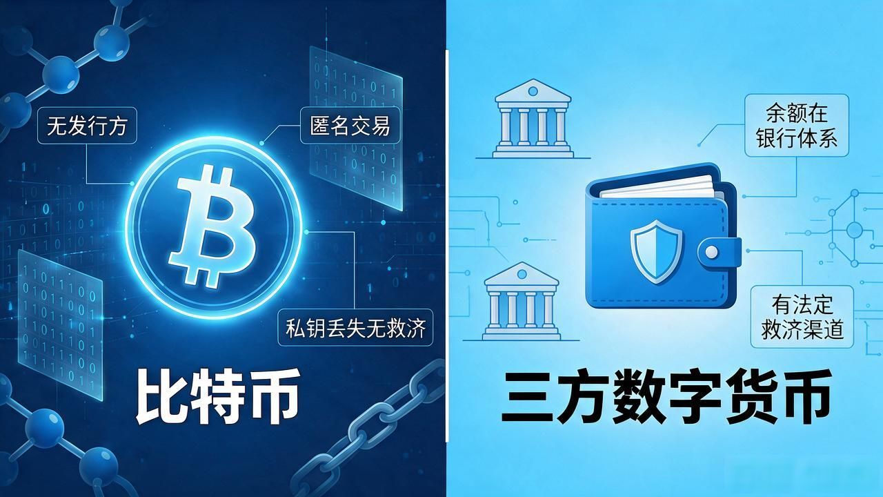 三方数字货币到底是个啥？跟比特币、USDT、稳定币有啥本质区别